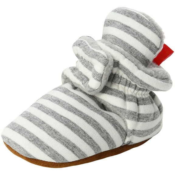 Splozh Baby Booties Cotton Bootie Soft Baby Sock Shoes Fashionable Soft Soled Baby Boots Toddler Shoes Cotton Shoes Silver,US 5.5