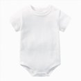 thumbnail image 1 of Splozh Baby Boy Clothes 3 6 9 12 18 24 Months Baby Bodysuits Soft Cotton Short Sleeve Solid Color Newborn Romper,White,12-18 Months, 1 of 4