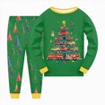 thumbnail image 1 of Splozh Baby Boy Clothes Fall, Boys and Girls Long Sleeve Tops Pants Set Soft Fashion Christmas Print Home Wear,Green,3-4 Years, 1 of 5