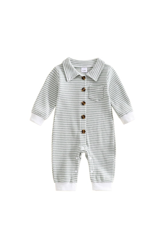 Baby Boy Clothes Infant Boy Rompers Baby Romper Organic Cotton Pajamas One Piece Long Sleeve Baby Jumpsuit Cute Infant One Piece Green,6-12 Months