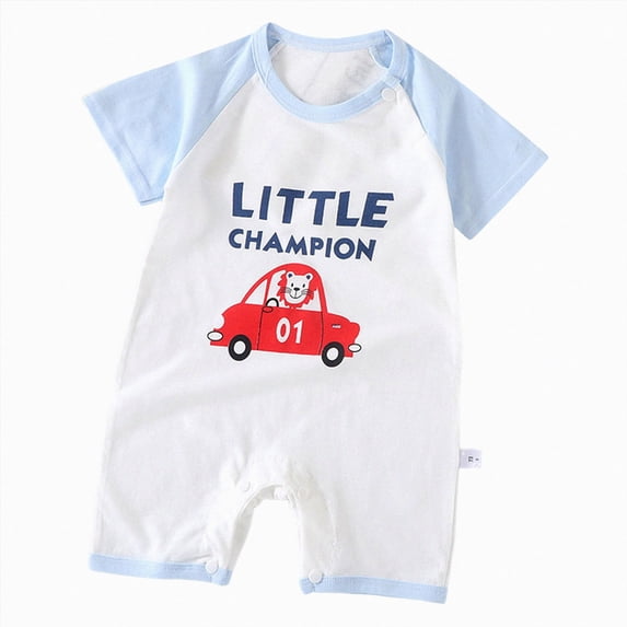 Splozh Baby Boy Girl Romper Summer Clothing Newborn Baby Cotton Short Sleeve Thin Crawling Suit Baby Clothes Toddler Boy Romper,Navy,12-18 Months