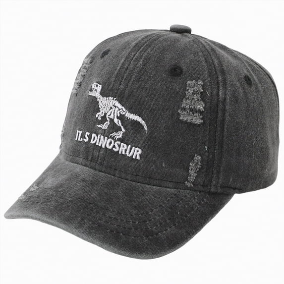 Splozh Baby Boy Hats Kids' Baseball Cap Dinosaur Adjustable Hats Casual Outdoor School Park Beach Sun Hat 3-8 Years,Black