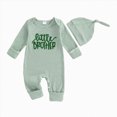 thumbnail image 1 of Splozh Baby Boy Pajamas 0 3 6 Months Newborn Baby Boy Girl Long Sleeve Jumpsuit Smocked Romper Hat Outfits Fall Winter Clothes,Green,0-3 Months, 1 of 6