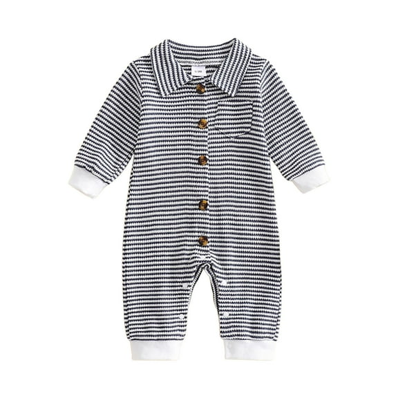 Splozh Baby Boy Romper Baby Romper Organic Cotton Pajamas One Piece Long Sleeve Baby Jumpsuit Cute Infant One Piece Black,0-3 Months
