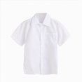 thumbnail image 1 of Splozh Baby Boy Shirts Boys Short Sleeve Shirts 3-14 Years Kids Summer Button Down T-Shirts Casual Tops Tees,White,11-12 Years, 1 of 5