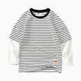 thumbnail image 1 of Splozh Baby Boy Shirts Fashion Soft Big Boys Casual Long Sleeve Crew Neck Cotton Basic Tops T Shirts Childrens Pullover,White,6-7 Years, 1 of 6