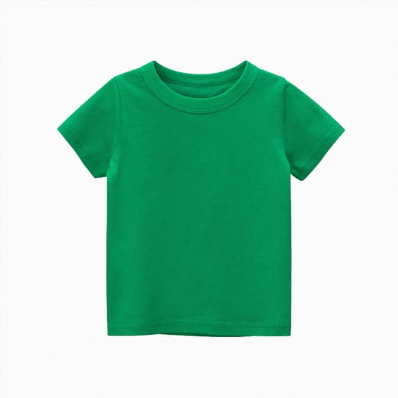 Splozh Baby Boy Shirts Fashion Soft Toddler Kids Girls Boys Short Sleeve Basic T Shirt Casual Summer Tees Shirt Tops Solid Color Clothes,Green,2 Years