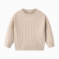 thumbnail image 1 of Splozh Baby Boy Sweater Toddler Baby Boy Girl Outfit Knit Sweater Knitwear Pullover Top Fall Winter Clothes,Beige,3-4 Years, 1 of 5