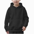 thumbnail image 1 of Splozh Baby Boy Sweatshirt Boys Sweatshirt Solid Color Comfortable Fashionable Hooded Sweatshirt Toddler Clothing,Black,11-12 Years, 1 of 9