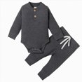 thumbnail image 1 of Splozh Baby Boy Winter Clothes Cute, Kids Thick Cotton Romper Pants Underwear Set Fall Winter,Grey,12-18 Months, 1 of 9