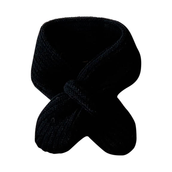 Splozh Winter Neck Warmer Kids Children's Scarf Comfortable Warm Solid Color Knitted Boys and Girls Baby Neck Scarf Black,One Size