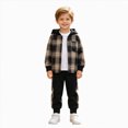 thumbnail image 1 of Splozh Baby Boy's Clothing Cute, Toddler Baby Boys 2-7 Years Plaid Hoodie Sweatshirt Casual Pants Set,H,4-5 Years, 1 of 9