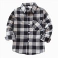 thumbnail image 1 of Splozh Baby Boys Girls Plaid Flannel Jacket Long Sleeve Button Up Shirt Fall Winter Kids Coat Toddler Jackets,Light Gray,8-9 Years, 1 of 4