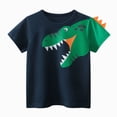thumbnail image 1 of Splozh Baby Boys' Tops Fashion Soft Toddler Kids Baby Boys Girls Cartoon Dinosaur Short Sleeve Crewneck T Shirts Tops Tee Clothes for Kids,Navy,5-6 Years, 1 of 5