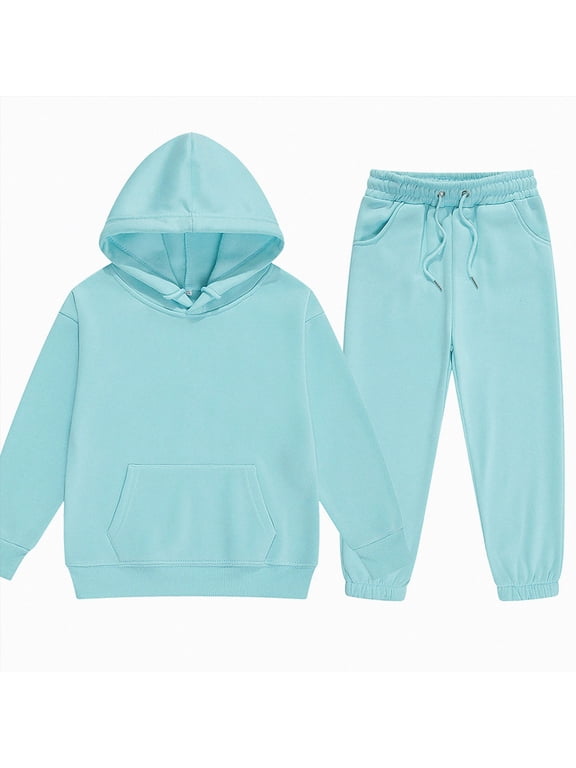 Baby Clothes Boy 2-13 Years Kids Clothes Warm Long Sleeve Sweater Pants Set Fashion Outdoor Solid Color Sweater Set,Blue,2-3 Years