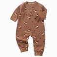 thumbnail image 1 of Splozh Baby Clothes Boy 3 6 9 12 18 Months Baby Long Sleeved Bodysuits Newborn Clothes Underwear Pajamas Rompers Home Clothes,Brown,0-3 Months, 1 of 7