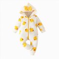 thumbnail image 1 of Splozh Baby Clothes Boy 3 6 9 12 18 Months Infant Boys Girls Long Sleeve Heart Prints Hooded Romper Newborn Fleece Warm Jumpsuit,Yellow,0-3 Months, 1 of 6