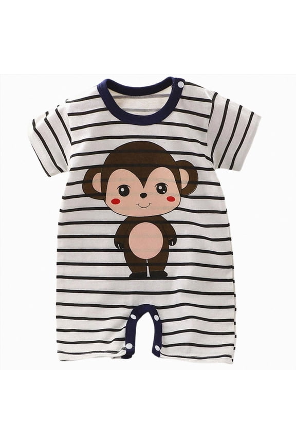 Baby Clothes Boy 3 6 9 12 Months Summer Clothes for Newborn Babies Cotton Short Sleeved Thin Romper Baby Clothing,Black,0-3 Months