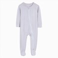 thumbnail image 1 of Splozh Baby Clothes for Girls 3 6 12 18 24 Months Newborn Infant Baby Boys Girls Cotton Rompers Footed Pajamas Zipper Long Sleeve Sleeper Jumpsuit,Grey,12-18 Months, 1 of 4