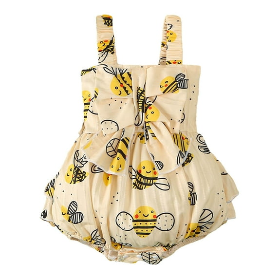Splozh Baby Clothes for Girls Baby Girl Clothes Sleeveless Romper Bodysuit Cute Summer Jumpsuit Girl Baby Clothes Yellow,3-6 Months