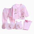 thumbnail image 1 of Splozh Baby Clothes for Girls Baby Newborn Set Pure Cotton 5 Piece Baby Clothes for Infant Baby Clothes,Pink,0-3 Months, 1 of 7