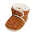 thumbnail image 1 of Splozh Baby Fleece Booties Newborn Warm Slippers Cozy Winter Boots Sock Shoes Infant Crib Bootie for 12-18 Months,Coffee, 1 of 5