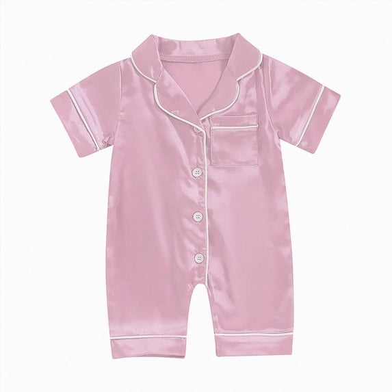 Splozh Baby Footless Pajamas 3 6 12 18 24 Months Boys Short Sleeved Shorts Pajamas Comfortable Cool Home Boys Pajamas,Light Pink,0-3 Months