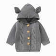 thumbnail image 1 of Splozh Baby Girl Boy Knit Cardigan Sweater Hoodies Warm Tops Toddler Infant Outerwear Jacket Coat,Grey,9-12 Months, 1 of 8