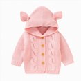 thumbnail image 1 of Splozh Baby Girl Boy Knit Cardigan Sweater Hoodies Warm Tops Toddler Infant Outerwear Jacket Coat,Pink,9-12 Months, 1 of 9