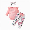 thumbnail image 1 of Splozh Baby Girl Cute Outfits Newborn Infant Baby Girl Clothes Ruffle Romper Toddler Girl Floral Cotton Pant Sets Girls Clothing,Pink,9-12 Months, 1 of 9