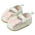 thumbnail image 1 of Splozh Baby Girl Dress Shoes Baby Shoes with Butterfly Spring Summer Rubber Sole Breathable Baby Shoes White Baby Girl Shoes Beige,US 5, 1 of 9