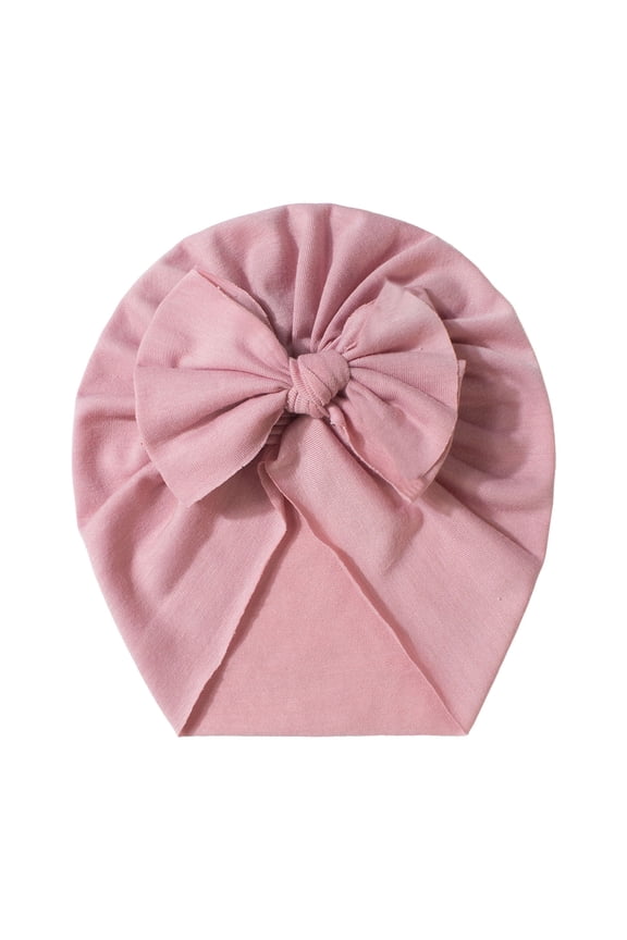 Baby Girl Headbands Infant Toddler Stretchy Soft Knot Headbands with Hair Bows Head Hair Accessories for Baby Girls Toddlers Kids Light Pink,0-2 Years