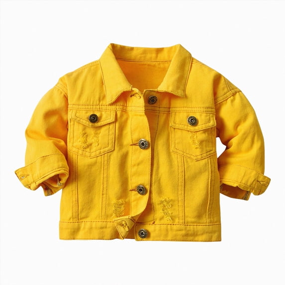 Splozh Baby Girl Jean Jacket 1-10 Years Boys Girls Warm Jacket Fashion School Jacket Denim Jacket Jeans Coat,18-24 Months,18-24 Months