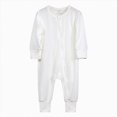 thumbnail image 1 of Splozh Baby Girl Jumpsuit Baby Zipper Footless Romper 3 6 12 18 24 Months Newborn Infant Baby Cotton Footless Pajamas Long Sleeve Sleeper Jumpsuit,White,18-24 Months, 1 of 9