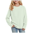 thumbnail image 1 of Splozh Baby Girl Long Sleeve Shirts Toddler Girls Long Sleeve Shirts Soft Cotton Tees Baby Girl Crewneck Basic T Shirts Tops Light Green,7-8 Years, 1 of 5