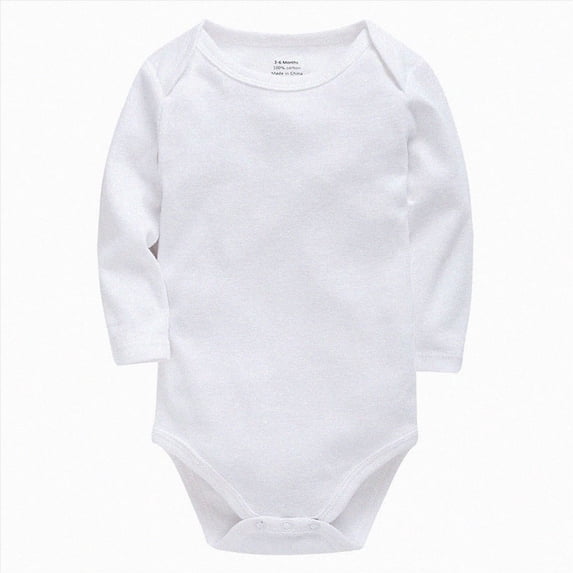 Splozh Baby Girl Pajamas 3 6 9 12 18 24 Months Baby Plain Cotton Long Sleeved Newborn Clothing Romper Clothing for Boys and Girls,White,12-18 Months