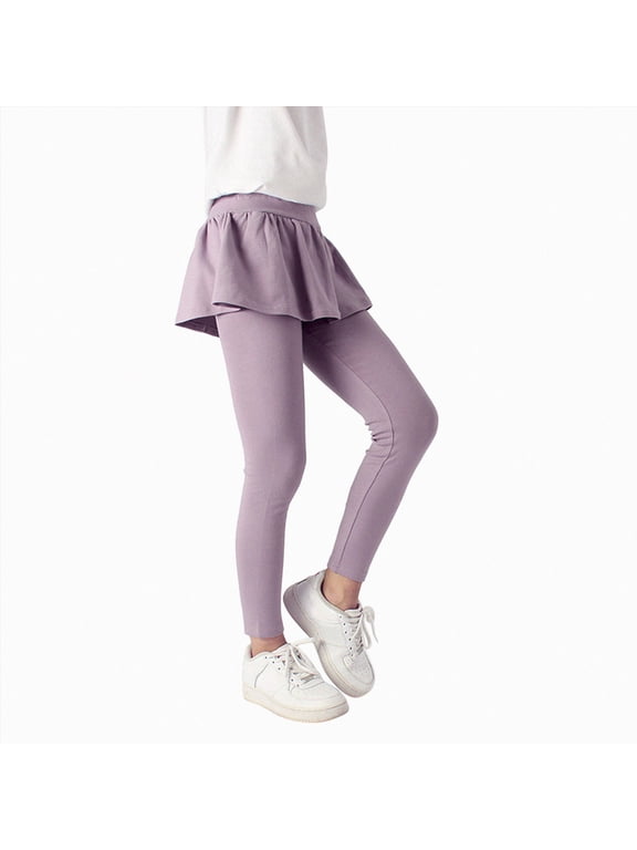 Baby Girl Pants Fashion Cute Toddler Kids Baby Girls Cotton Leggings Pantihose Stretchy Basic Ankle Length Pants Pantyhose for Spring Fall,Purple,6-7 Years