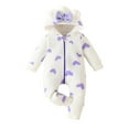 thumbnail image 1 of Splozh Baby Girl Romper Baby Boy Girl Bubble Romper Long Sleeve Sweater Tops Fall Winter Clothes Purple,9-12 Months, 1 of 6