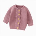 thumbnail image 1 of Splozh Baby Girl Sweater 6 9 12 18 Months Baby Girl Boy Knit Cardigan Sweater Warm Pullover Tops Toddler Infant Outerwear Jacket Coat,Pink,6-9 Months, 1 of 9