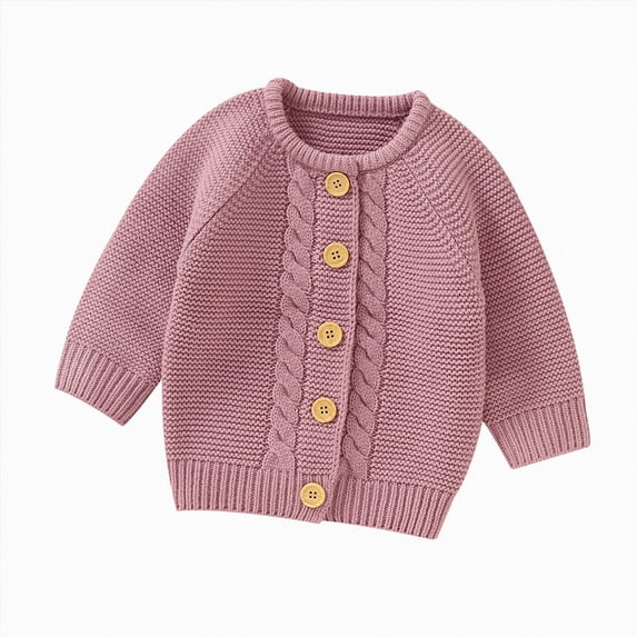 Splozh Baby Girl Sweater 6 9 12 18 Months Baby Girl Boy Knit Cardigan Sweater Warm Pullover Tops Toddler Infant Outerwear Jacket Coat,Pink,6-9 Months