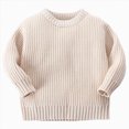 thumbnail image 1 of Splozh Baby Girl Sweater Floral Knit Sweaters Toddler Infant Newborn Crewneck Pullover Sweatshirt Long Sleeve Tops Knitted Baby Outfits,Khaki,5-6 Years, 1 of 8