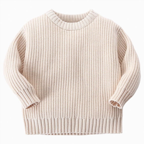 Splozh Baby Girl Sweater Floral Knit Sweaters Toddler Infant Newborn Crewneck Pullover Sweatshirt Long Sleeve Tops Knitted Baby Outfits,Khaki,5-6 Years