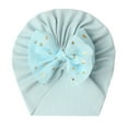 thumbnail image 1 of Splozh Baby Girls Hair Bow Turban Hat Baby Girls Turban Hats with Bow Caps Cute Headwraps for Toddlers Blue,One Size, 1 of 3