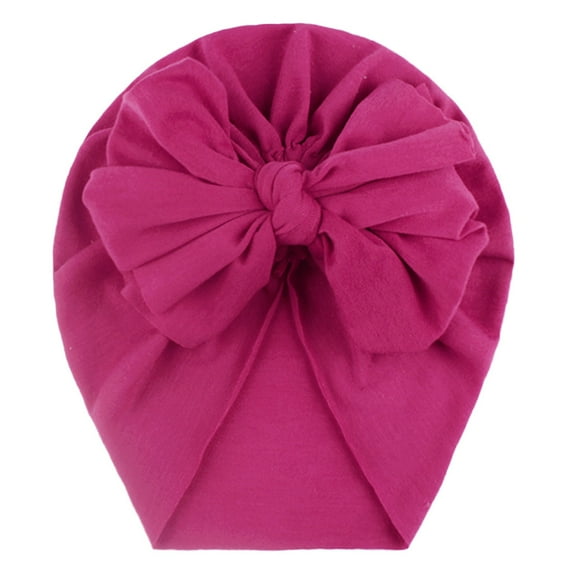 Splozh Baby Girls Hair Bow Turban Hat Toddler Kids Baby Boys Girls Solid Bow Knotted Hat Beanie Headwear Turban Hat Blue,One Size