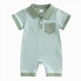 thumbnail image 1 of Splozh Baby Girls Romper, Baby Boys Jumpsuit, Newborn Summer Round Neck Short Sleeve Comfortable Lightly Rompers Boy Bubble Romper,Green,3-6 Months, 1 of 8