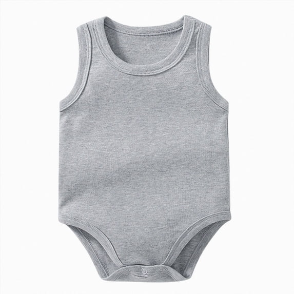Splozh Baby Girls Romper, Baby Boys Jumpsuit, Newborn Summer Round Neck Sleeveless Comfortable Lightly Rompers Baby Jumpsuit,Grey,12-18 Months