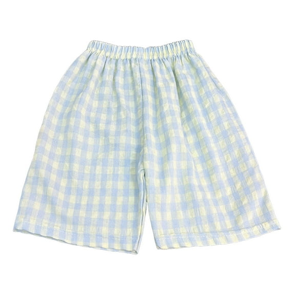 Splozh Baby Girls Tennis Shorts Little Girl Comfortable and Breathable Summer Casual Shorts Plaid Shorts Light Blue,8-9 Years