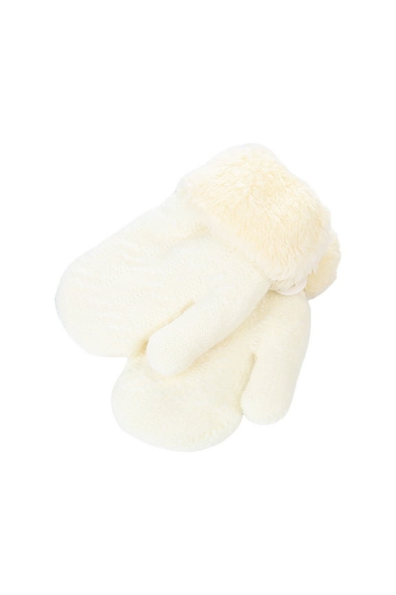 Snow Gloves for Toddlers Baby Girl Mittens Fleece Toddler Boy Mittens Warm Kids Winter Gloves Unisex Cold Weather Baby Gloves White,0-36 Months