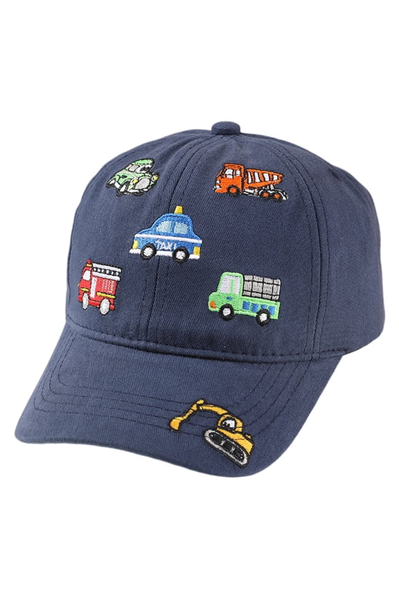 Baby Hats Baseball Hat Childrens Baseball Cap with Car Embroidered for Boys and Girls Cartoon Mesh Cap Navy,3-8 Years