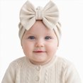 thumbnail image 1 of Splozh Baby Hats Newborn Knit Cute Hat Baby Girls Turban Hats with Bow Newborn Caps Bonnets Headwraps for Infants Toddlers Accessories,Khaki,One Size, 1 of 4